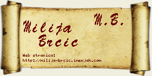Milija Brčić vizit kartica